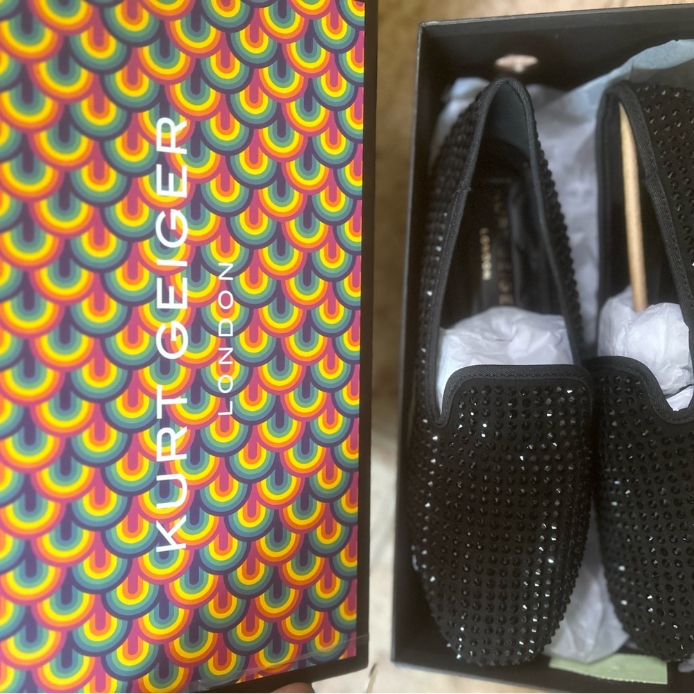Kurt Geiger Black Embellished Loafers